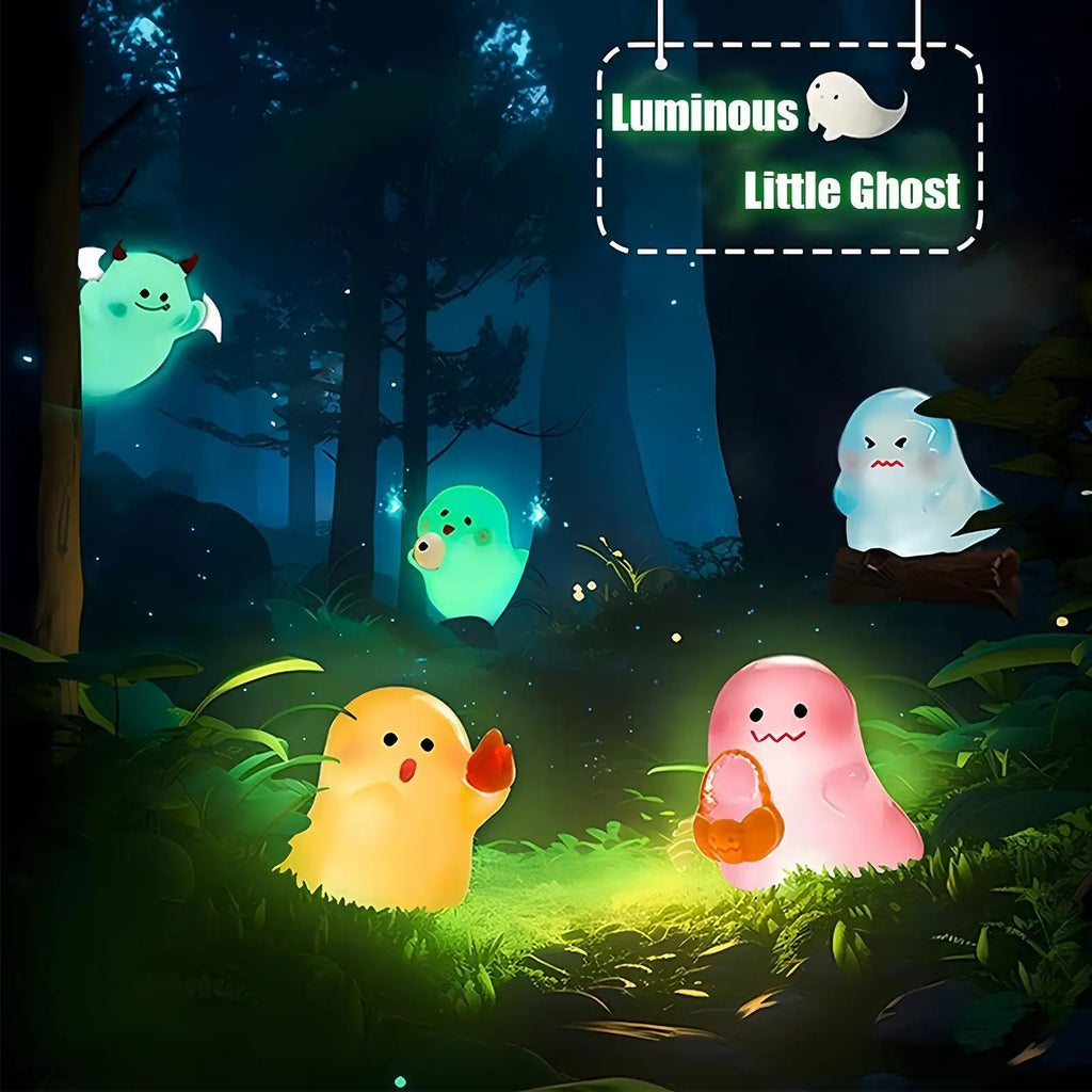 Luminous Ghost Halloween Resin Figurines Set of 6 | Home Decor Halloween Figurines Qme
