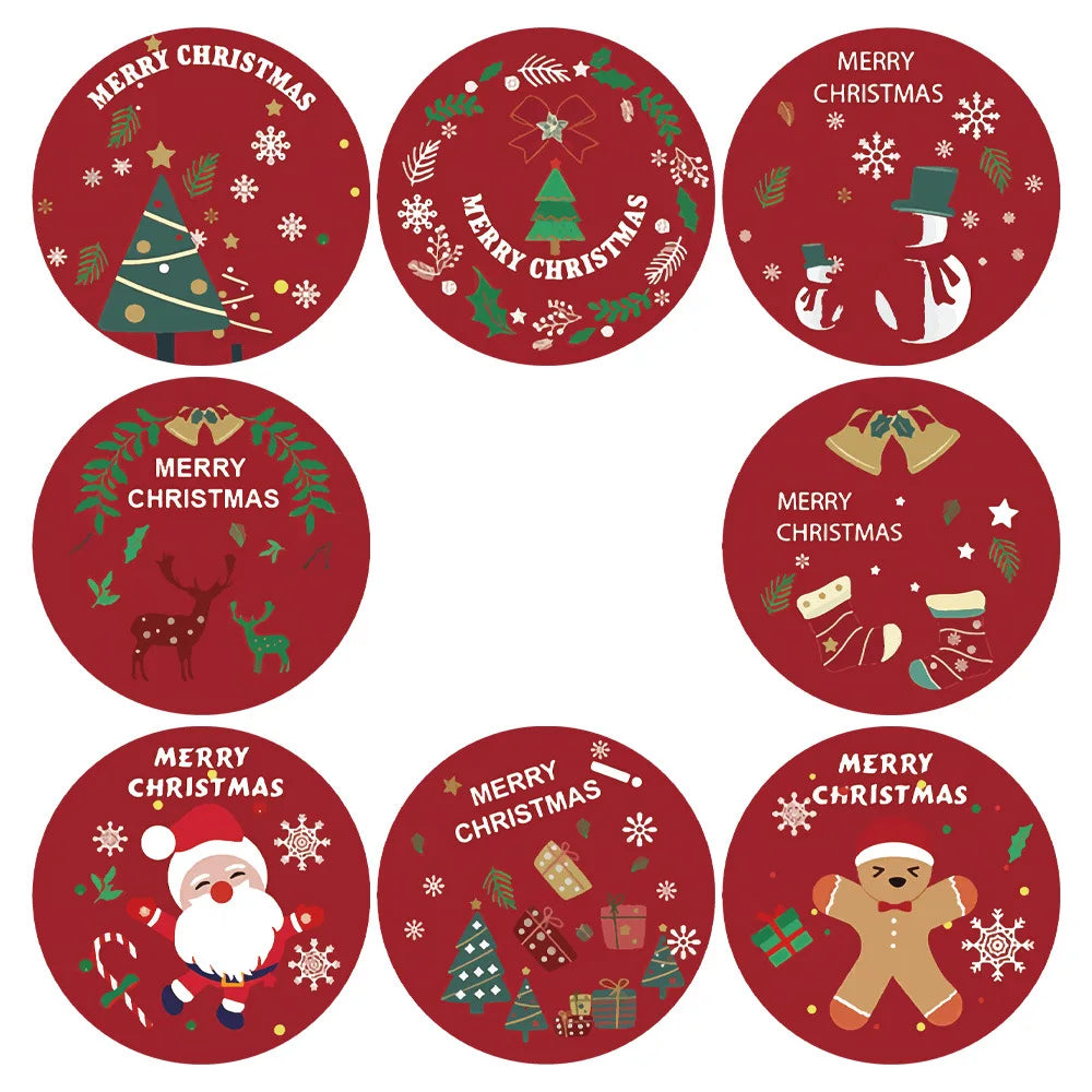 Christmas Sticker Seal Labels – 500pcs DIY Gift & Envelope Christmas Sticker Labels Qme