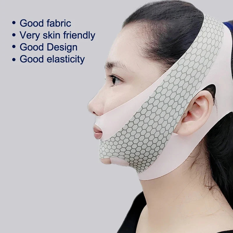 V-Shape Face Lifting & Contouring Band – Slimming Wrap Facial Contouring Band Qme pink