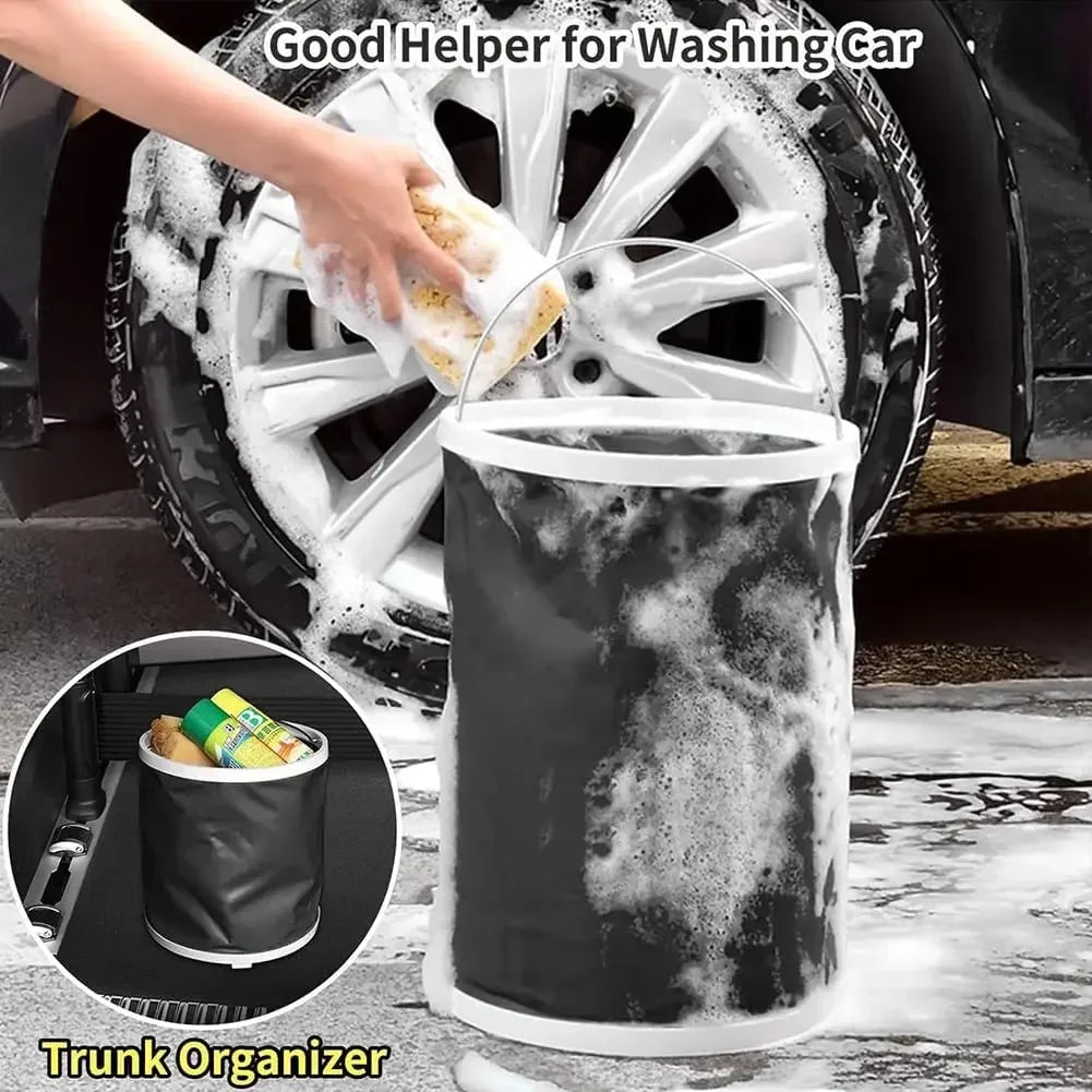 Car Wash Detailing Kit – Collapsible Bucket, Mitt & Sponge Car Detailing Kit Qme