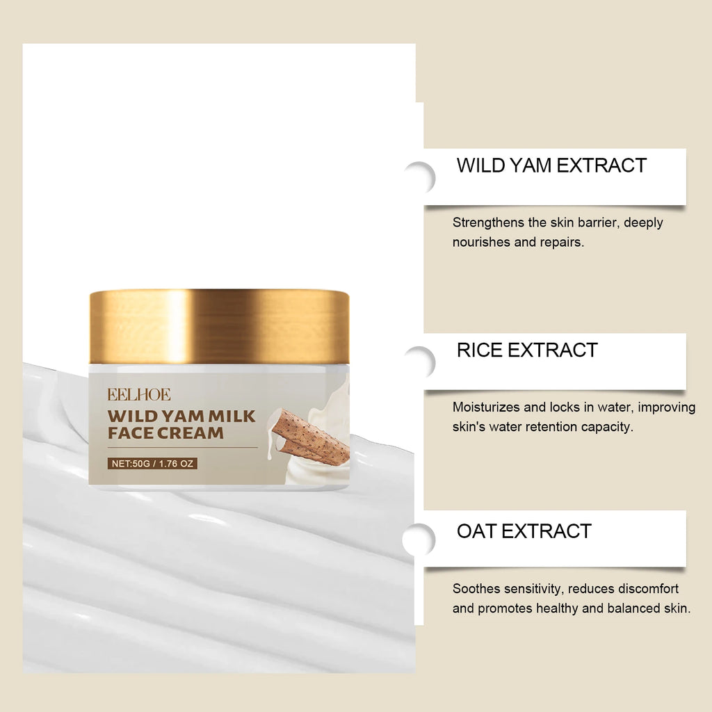EELHOE Wild Yam Face Cream – Firming Moisturizer 50g Face Moisturizing Cream Qst