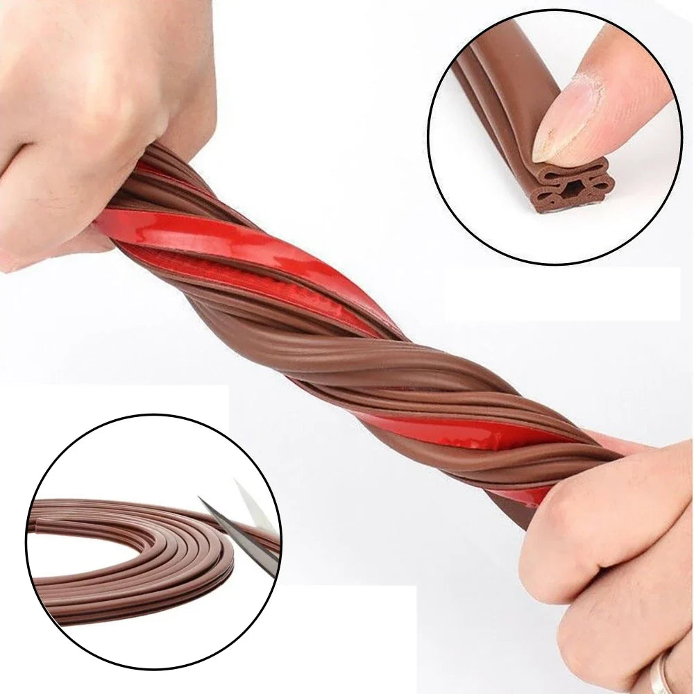 6M Silicone Self-Adhesive Door & Window Sealing Strip Weatherstrip Seal Qme