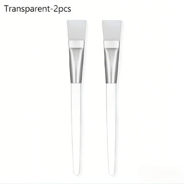 Soft Bristle Facial Mask Brush – Crystal Rod Applicator Mask Applicator Brush Qme 2pcs-Transparent