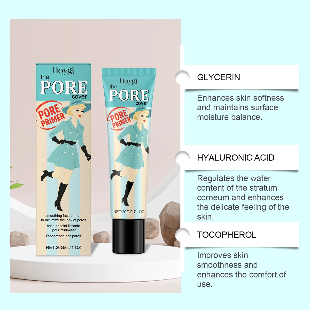 Hoygi Hydrating Makeup Primer – Pore-Smoothing Moisture Base Makeup Primer Qst