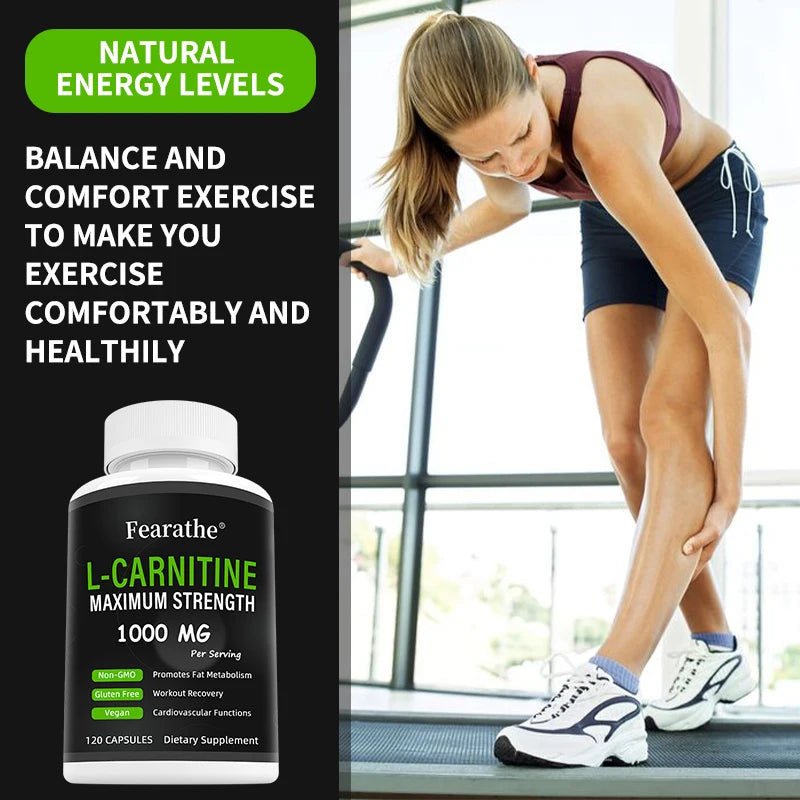 Fearathe 1000mg L-Carnitine Capsules – Energy & Focus L-Carnitine Supplement Qst