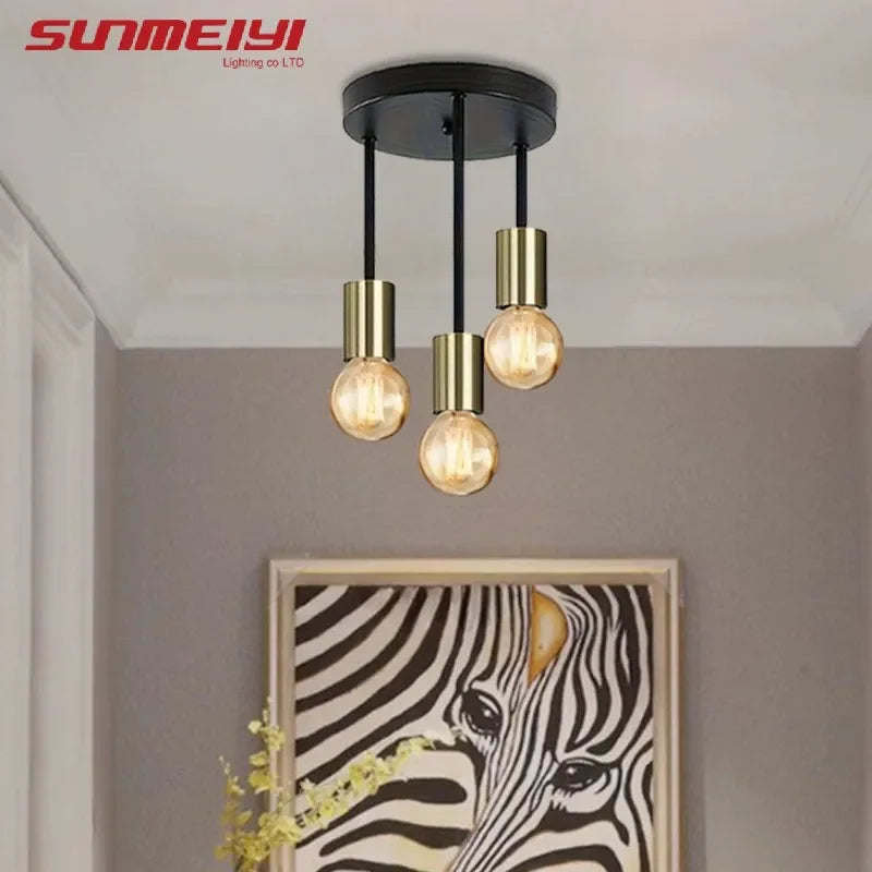 E27 Modern LED Ceiling Light Black Aluminum – Energy Saving LED Ceiling Light Qme
