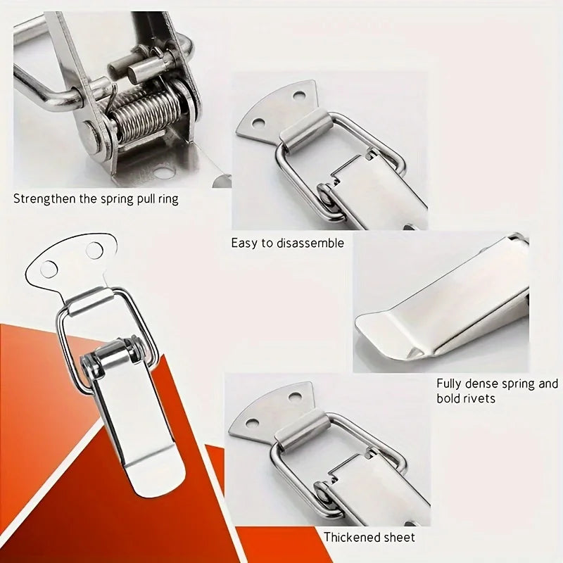 4-Piece Spring Rod Latch Clip Toggle Catch Lock Set Toggle Latch Catch Qme