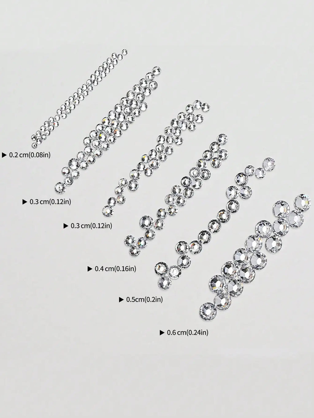 Multi-Size AB Crystal Nail Rhinestones Flat Bottom Diamond Gems Nail Art Rhinestones Qme