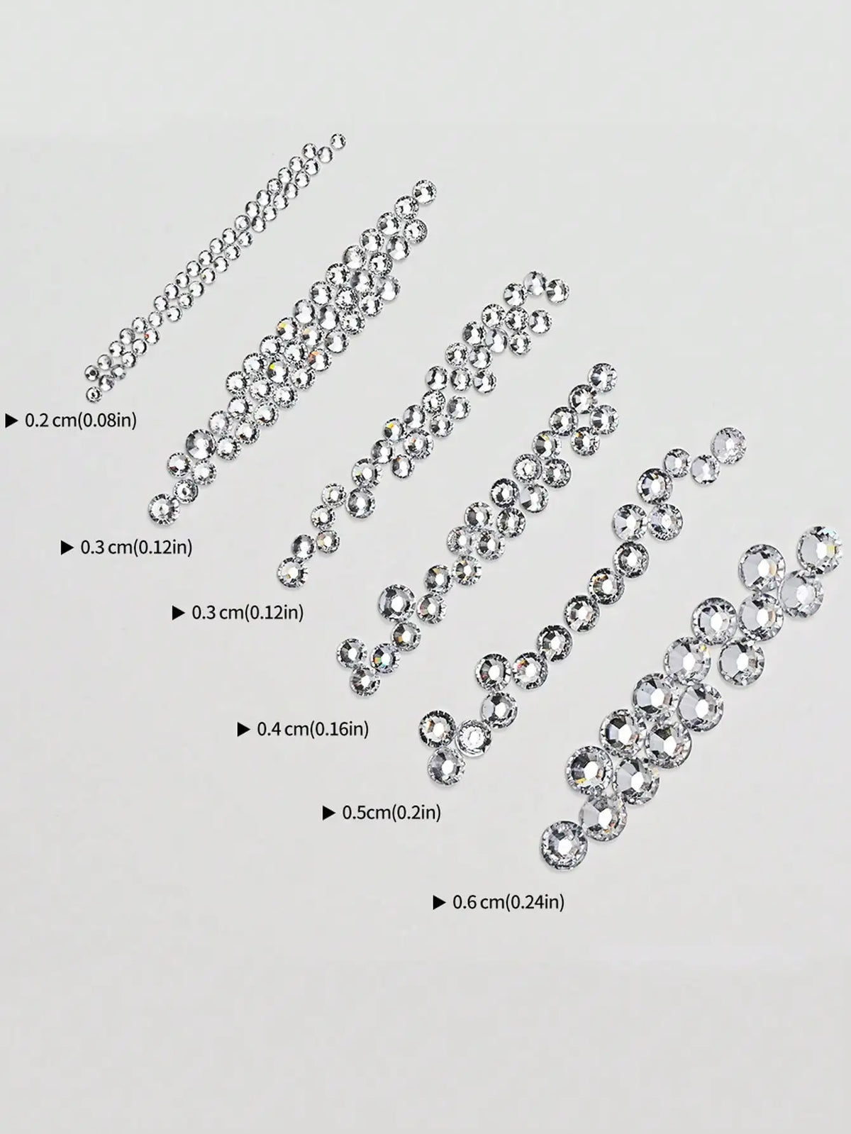 Multi-Size AB Crystal Nail Rhinestones Flat Bottom Diamond Gems Nail Art Rhinestones Qme