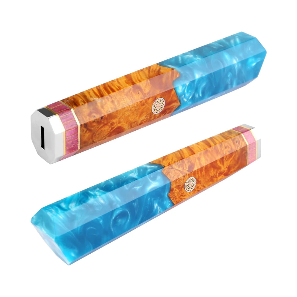 XITUO Octagonal Blue Resin Stabilized Wood Knife Handle Blank Knife Handle Blank Qst