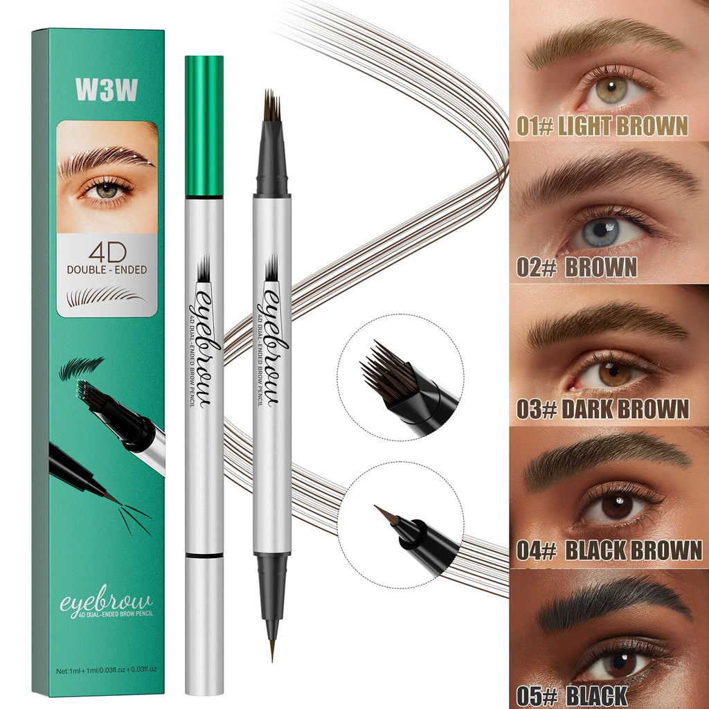 Dual-Ended Waterproof Eyebrow Pencil & Eyeliner – 5 Colors Eyebrow Pencil Qme