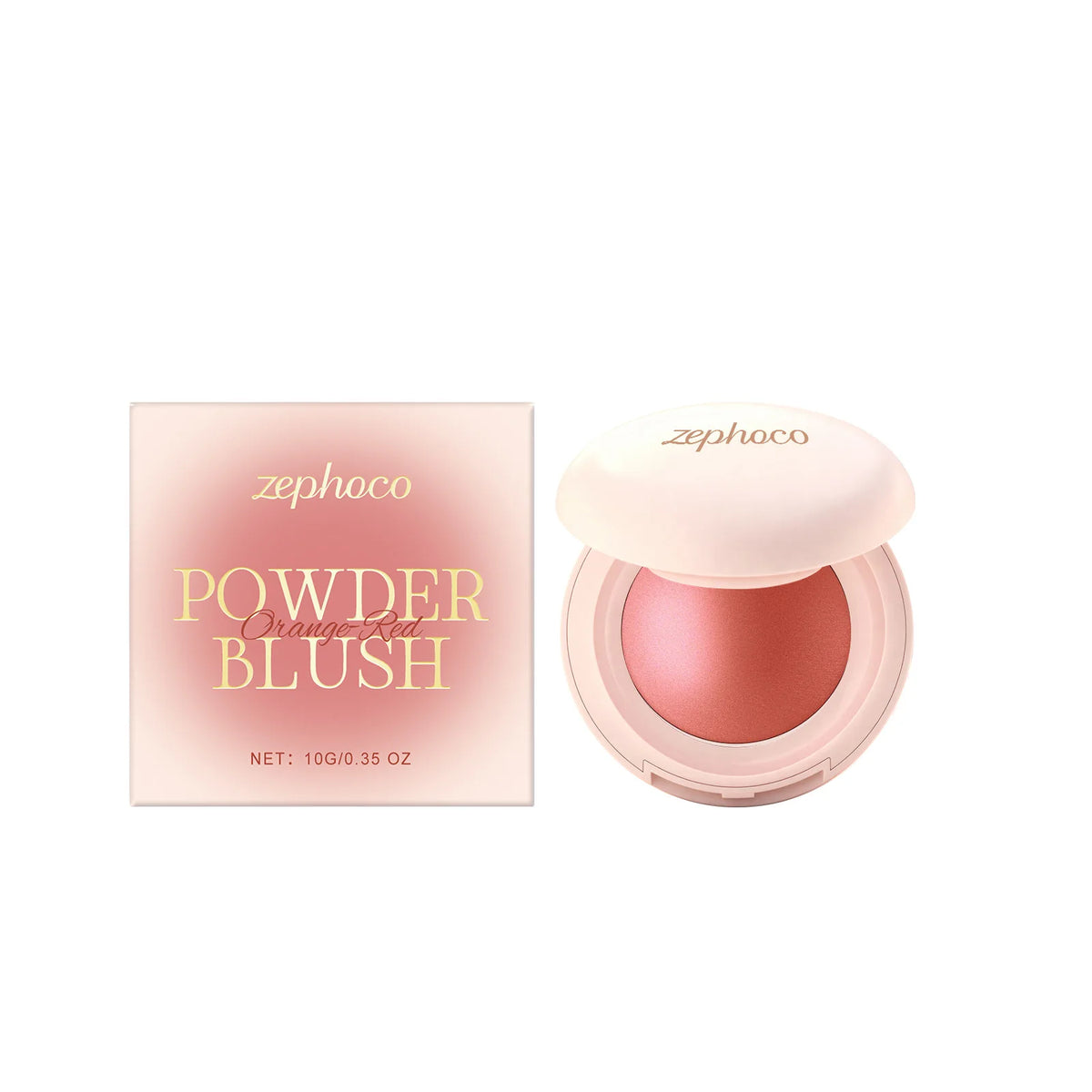 Zephoco Silky Moisturizing Blush – Hydrating Pigmented Glow Face Blush Qst Orange-Red
