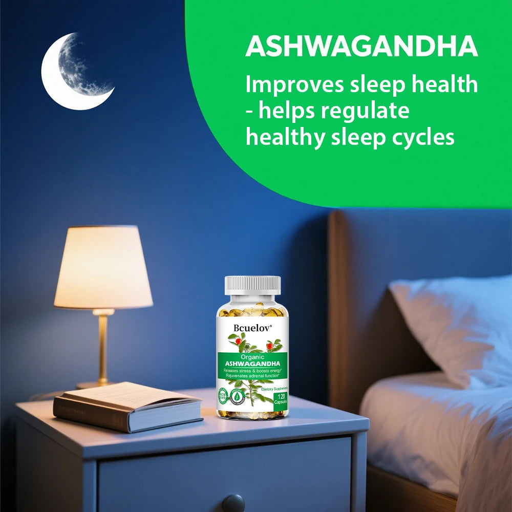 Organic Ashwagandha Capsules – Mood, Focus & Sleep Support Herbal Supplement Qst