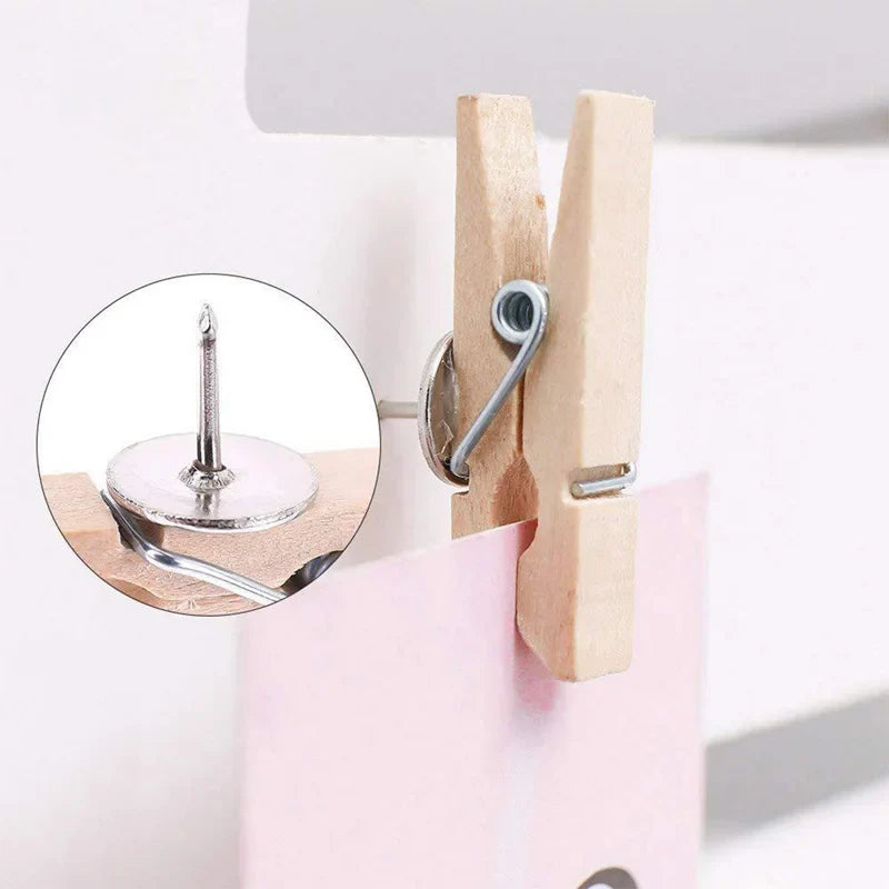 Decorative Wooden Push Pin Clips for Cork & Bulletin Boards Decorative Push Pins Qme