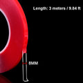 Transparent Acrylic Double Sided Tape 9.84FT Ultra-Strong Double Sided Tape Qme 8mm 3pcs