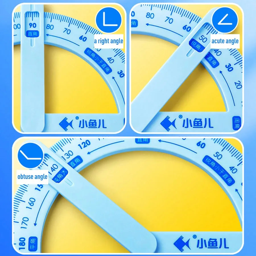 360° Multifunctional Geometric Angle Measuring Ruler – ABS Geometric Measuring Ruler Qst