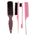 Professional Pointed Tail Comb – Anti-Static Nylon Bristles Tail Comb Qme Pink leopard print