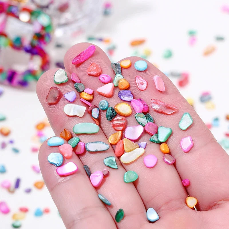 Natural Pearl Crushed Seashell Slices – Nail Art & DIY Crafts Nail Art Shell Particles Qme