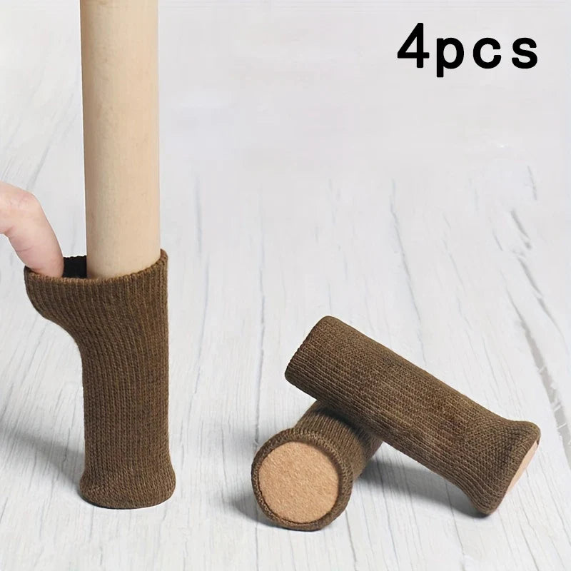 Anti-Slip Furniture Foot Covers – Silent Chair & Table Leg Pads 4 Sets Furniture Leg Pads Qme Brown