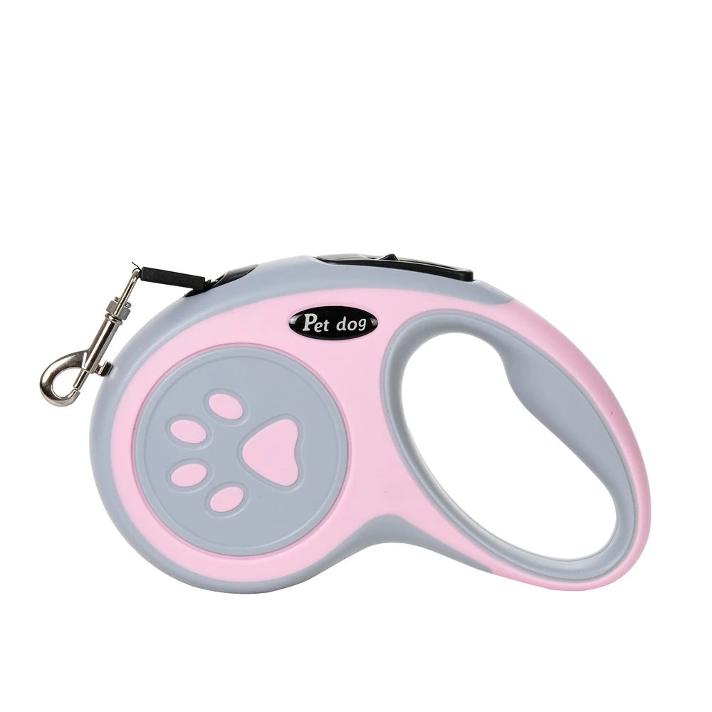 Retractable Nylon Dog Leash 3M/5M – Small & Medium Dogs & Cats Retractable Dog Leash Qst Pink 5M