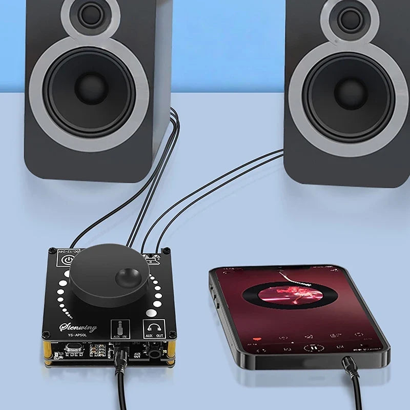 Bluetooth 5.0 Digital Stereo Amplifier Board | AUX USB 50W+50W Digital Amplifier Board Qme Default Title