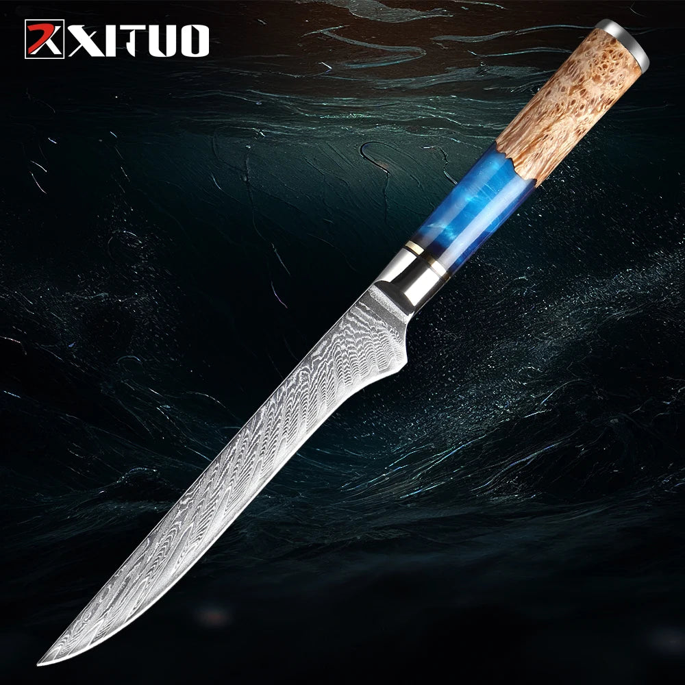 Xituo 5.5" VG10 Damascus Boning Knife – 67-Layer Full Tang Damascus Boning Knife Qst