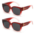 VOPHA 2-Pack Oversized Fit-Over Polarized Sunglasses UV400 Fit-Over Sunglasses Qst 2pc-Red Black