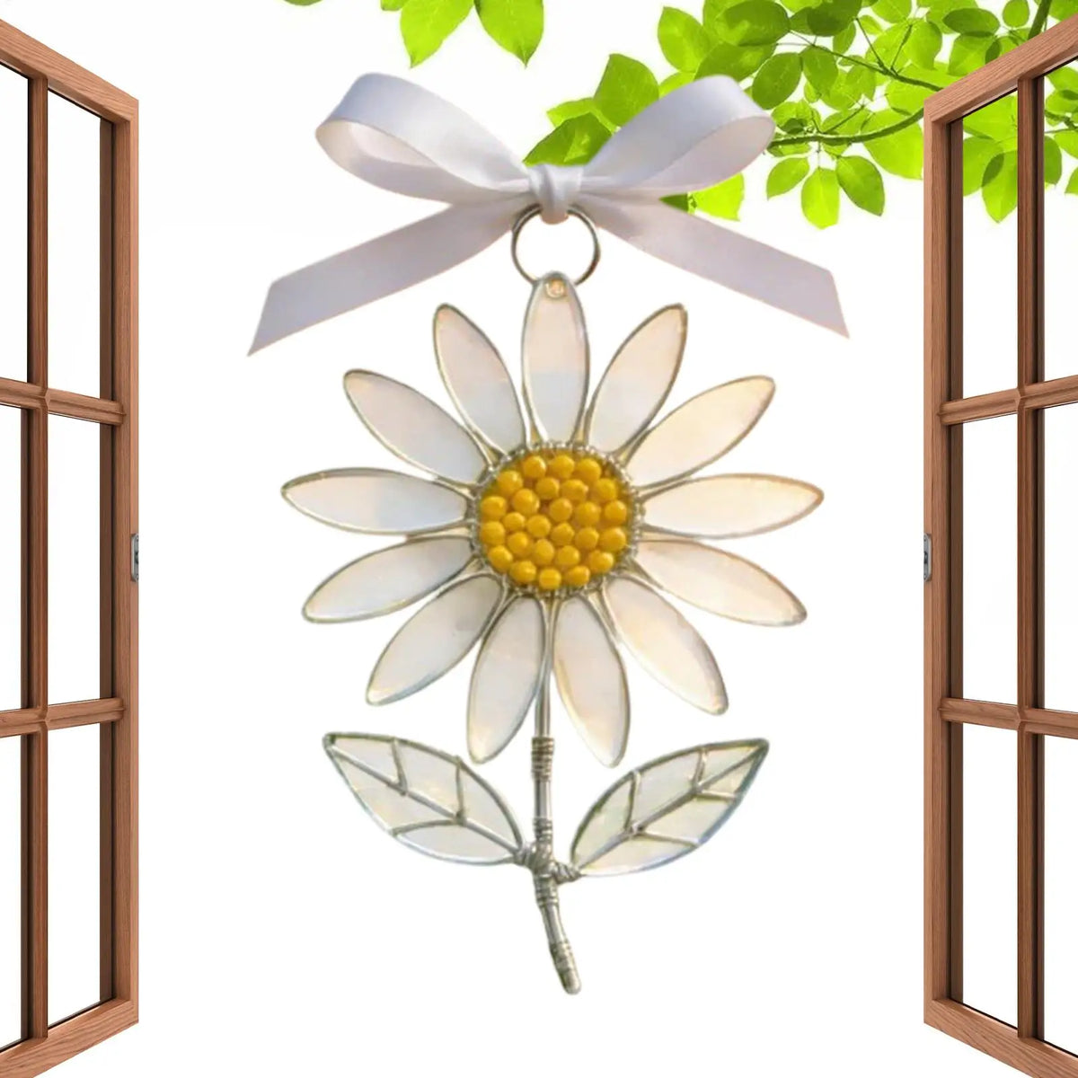 Flower Suncatcher Acrylic Metal Pendant Hanging Ornament Suncatcher Ornament Qme