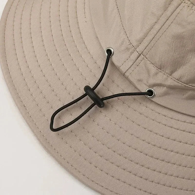 Men's Wide Brim Windproof Outdoor Hat – UV Protection Wide Brim Outdoor Hat Qme