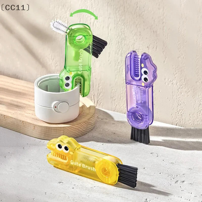 Crocodile Cup Lid Crevice Cleaning Brush 3-in-1 Set Crevice Cleaning Brush Qme