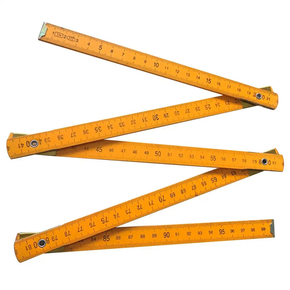 Wooden Folding Ruler 1 Meter – Metric Carpenter Measuring Tool Folding Ruler Qme A