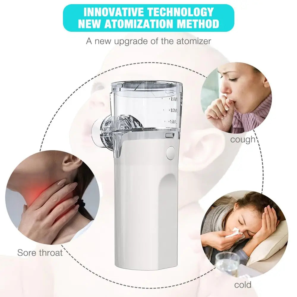 Portable Cool Mist Nebulizer USB Rechargeable – Humans & Pets Cool Mist Nebulizer Qst