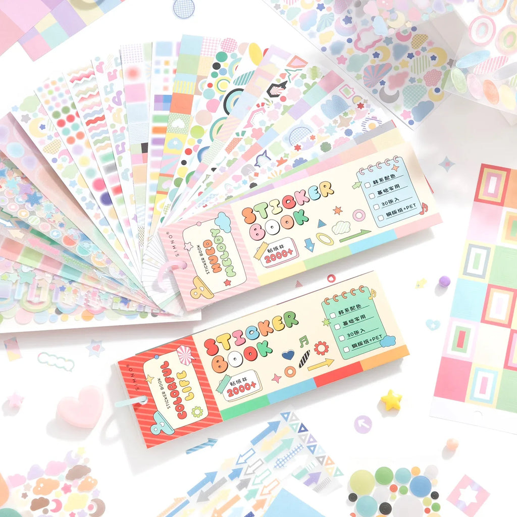 Retro Cartoon Die Cut Sticker Book 30/60 Sheets – Aesthetic Die Cut Sticker Book Qme