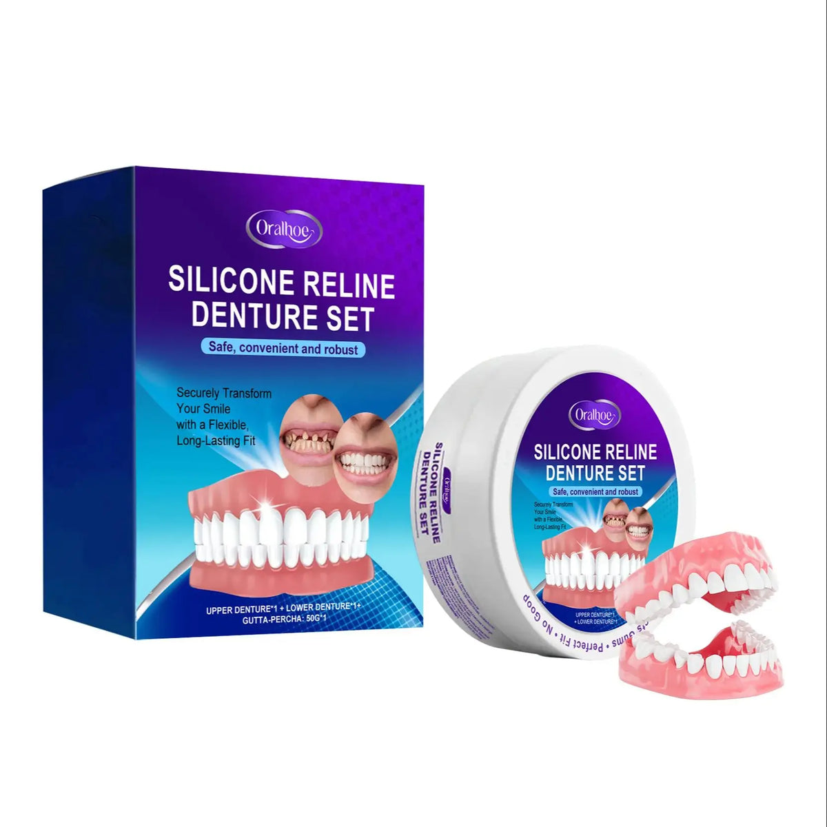 Silicone Temporary False Teeth Cosmetic Dental Kit | Perfect Smile Cosmetic Dental Kit Qst 1set boxed