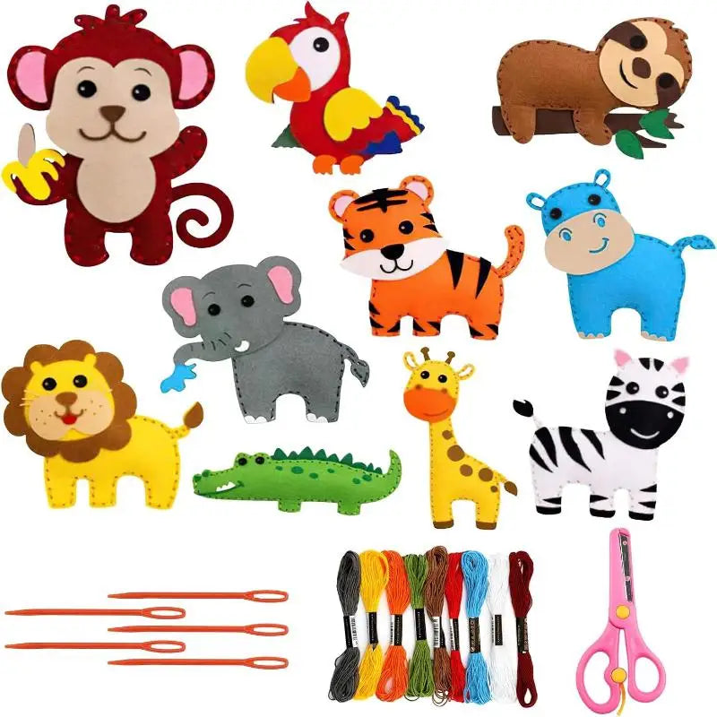 Woodland Animals DIY Felt Sewing Craft Kit for Kids Kids Sewing Craft Kit Qme A