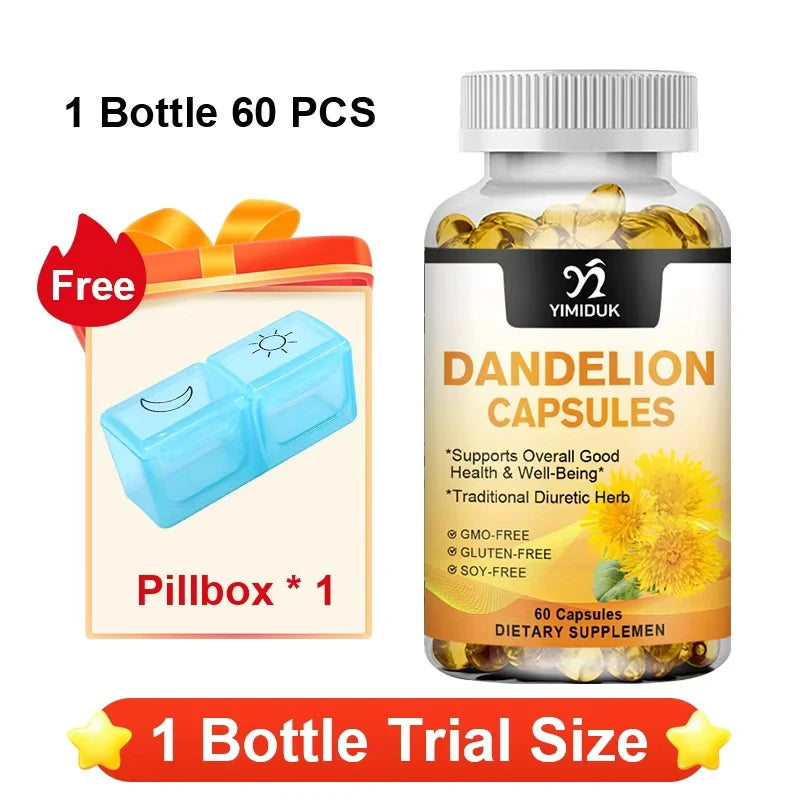 YIMIDUK Dandelion Root 1500mg – 120 Capsules | Liver Support Herbal Supplement Qst 60pcs - Trial
