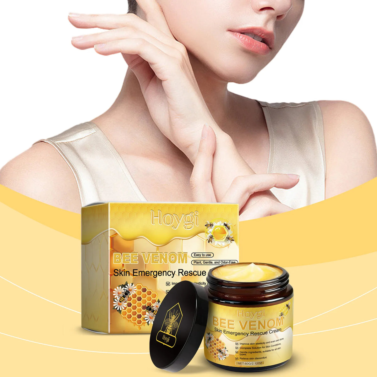 Hoygi Bee Venom Cream – Deep Moisturizing Skin Barrier Cream Moisturizing Body Cream Qst