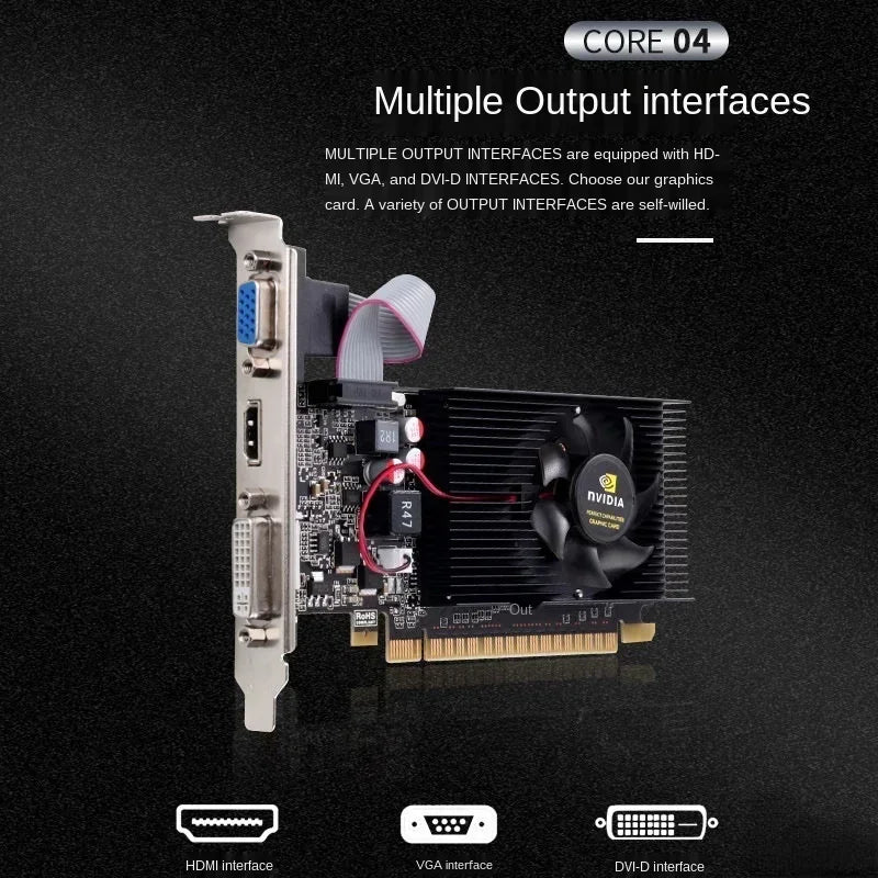 GT210 DDR2 1GB Dual-Screen Half-Height Graphics Card Graphics Card Qme