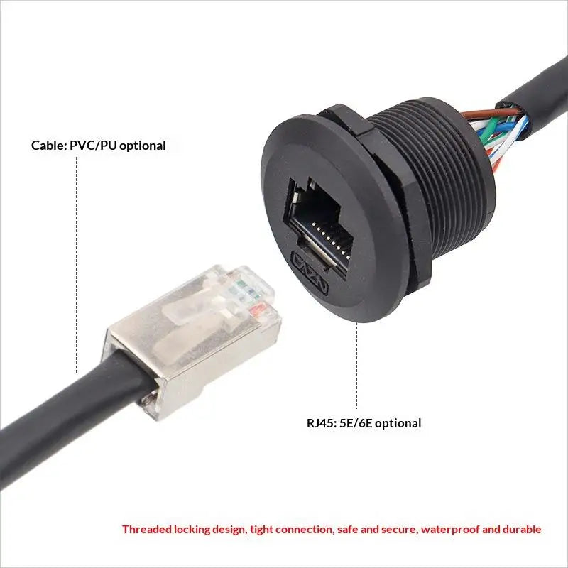 LR20 M20 Waterproof RJ45 Connector 8P8C | Cat6 Ethernet Network Cable Connector Qme