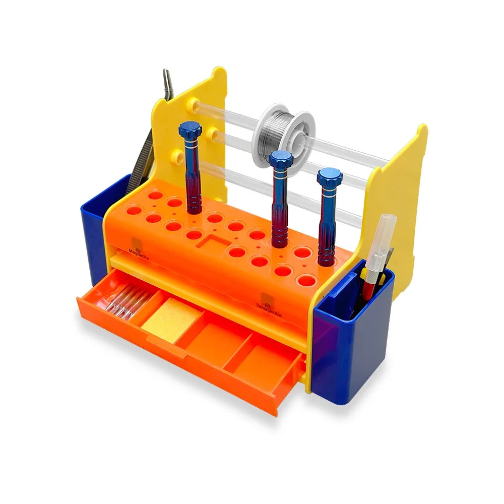 Desktop Storage Box for Screwdrivers, Tweezers & Tools Desktop Tool Organizer Qme