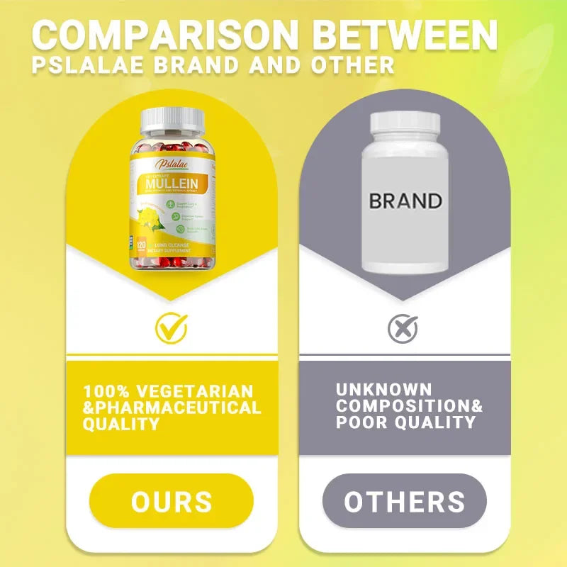 Mullein Leaf Extract Capsules – Antioxidant & Lung Support Herbal Supplement Qst