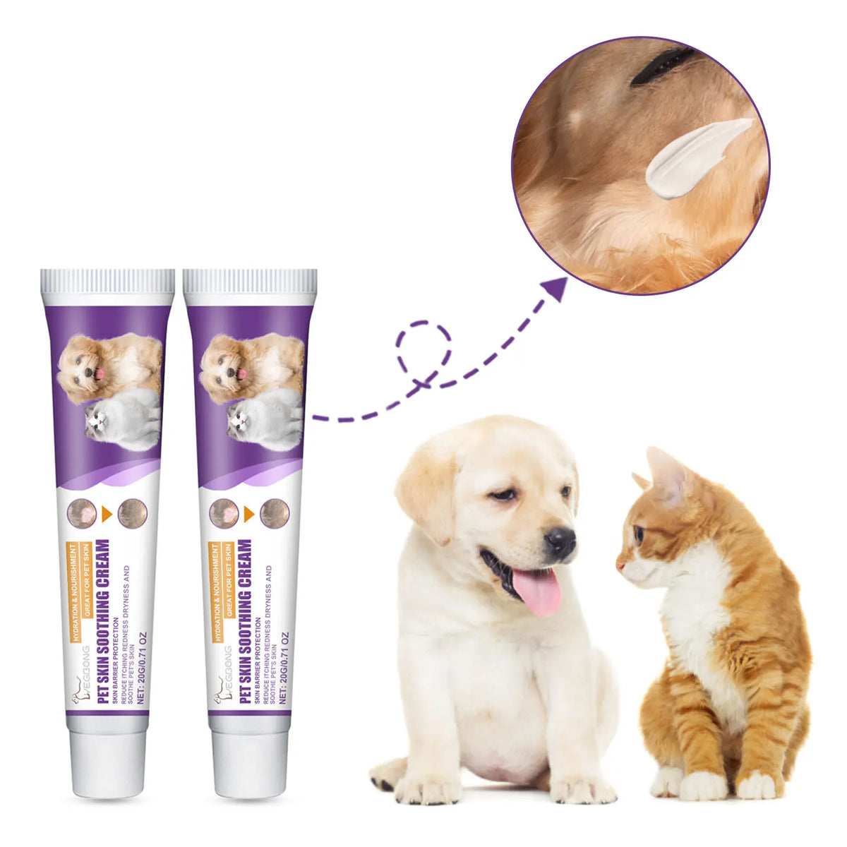 Yegbong Pet Skin Repair Cream – Dog & Cat Moisturizer 20g/40g Pet Skin Cream Qst