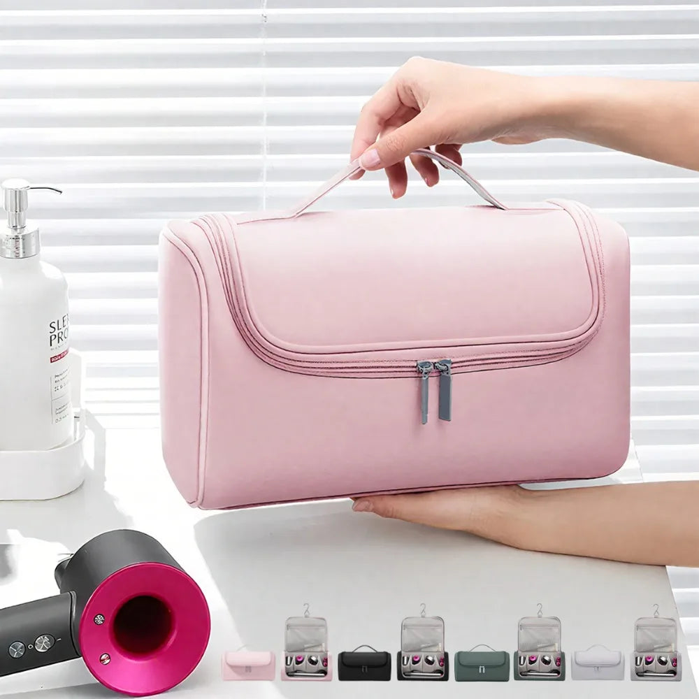 Waterproof Hair Dryer Travel Case with Hideable Hook | Large Hair Tool Travel Bag Qme