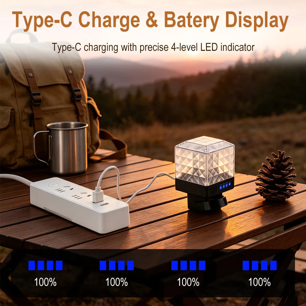 BORUIT LED Camping Lantern – 5 Modes, USB-C Rechargeable LED Camping Lantern Qst