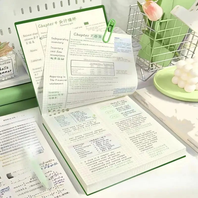 60-Sheet Flip Loose Leaf Notebook | No Bleed Grid Binder Loose Leaf Notebook Qme