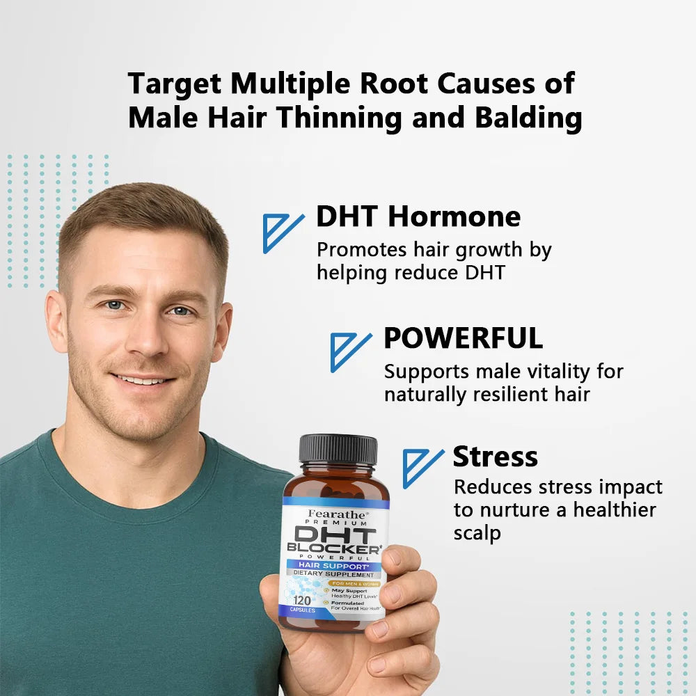 DHT Blocker Supplement with Saw Palmetto & Biotin – 60 Caps Hair Support Supplement Qst