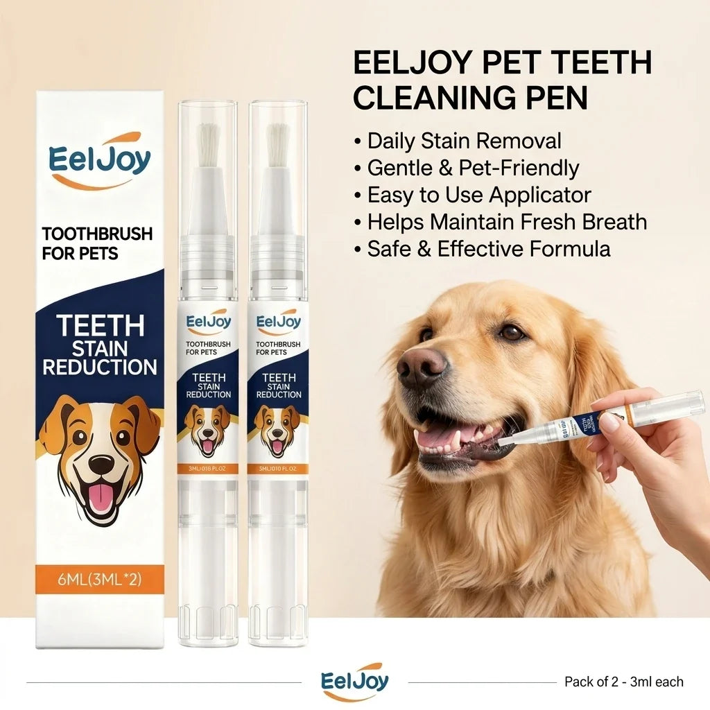 Pet Teeth Cleaning Pen – Plaque & Stain Removal for Dogs & Cats Pet Dental Care Pen Qme