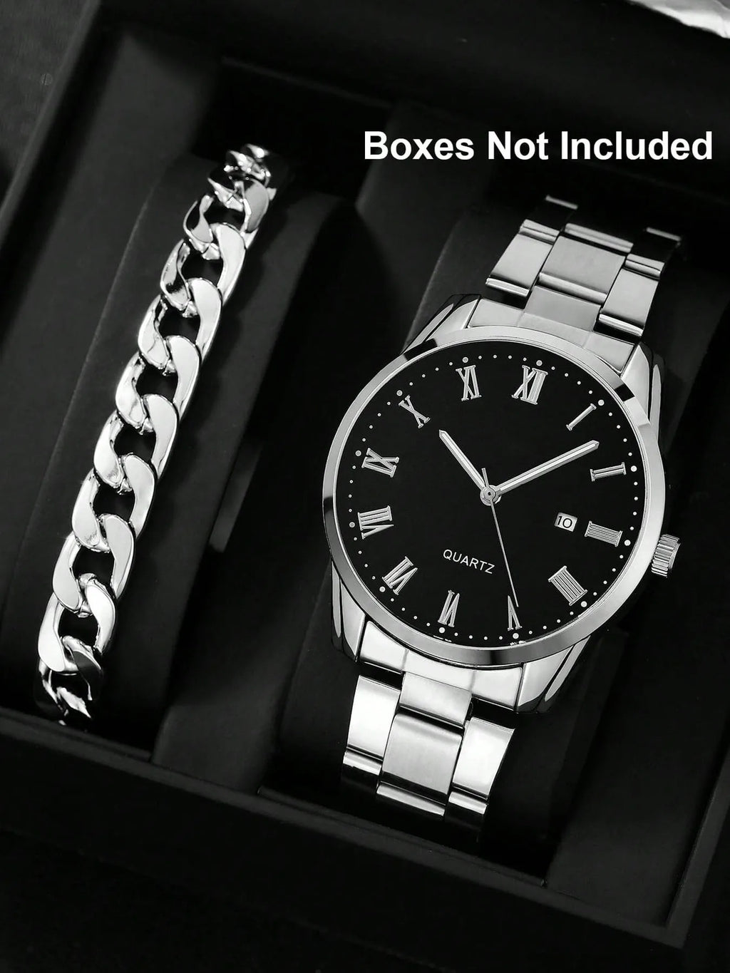 Men's Simple Quartz Watch – Stainless Steel Strap | Qme Men's Quartz Watch Qme Silver