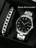 Men's Simple Quartz Watch – Stainless Steel Strap | Qme Men's Quartz Watch Qme Silver