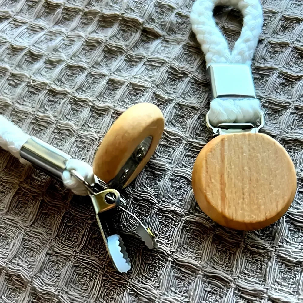 Towel Hanging Clips – Woven Cotton Rope & Wood Round Head Towel Hanging Clips Qme